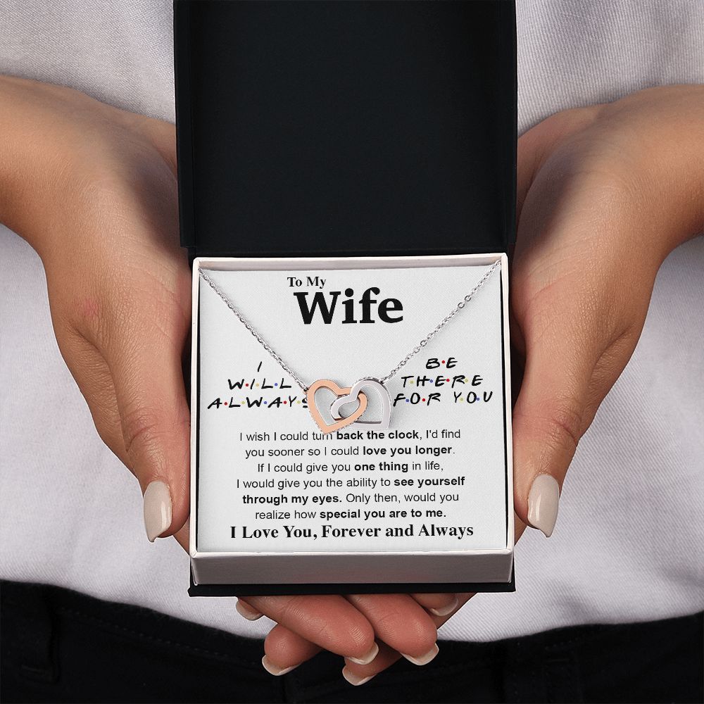 To My Wife Necklace To My Future Wife Gifts, Promise Necklace For Her, Fiance Gifts For Her, Valentine Gifts For Soulmate From Husband With Message Card Box LED, Soulmate Necklace For Women, To My Wife Necklace Interlocking Heart