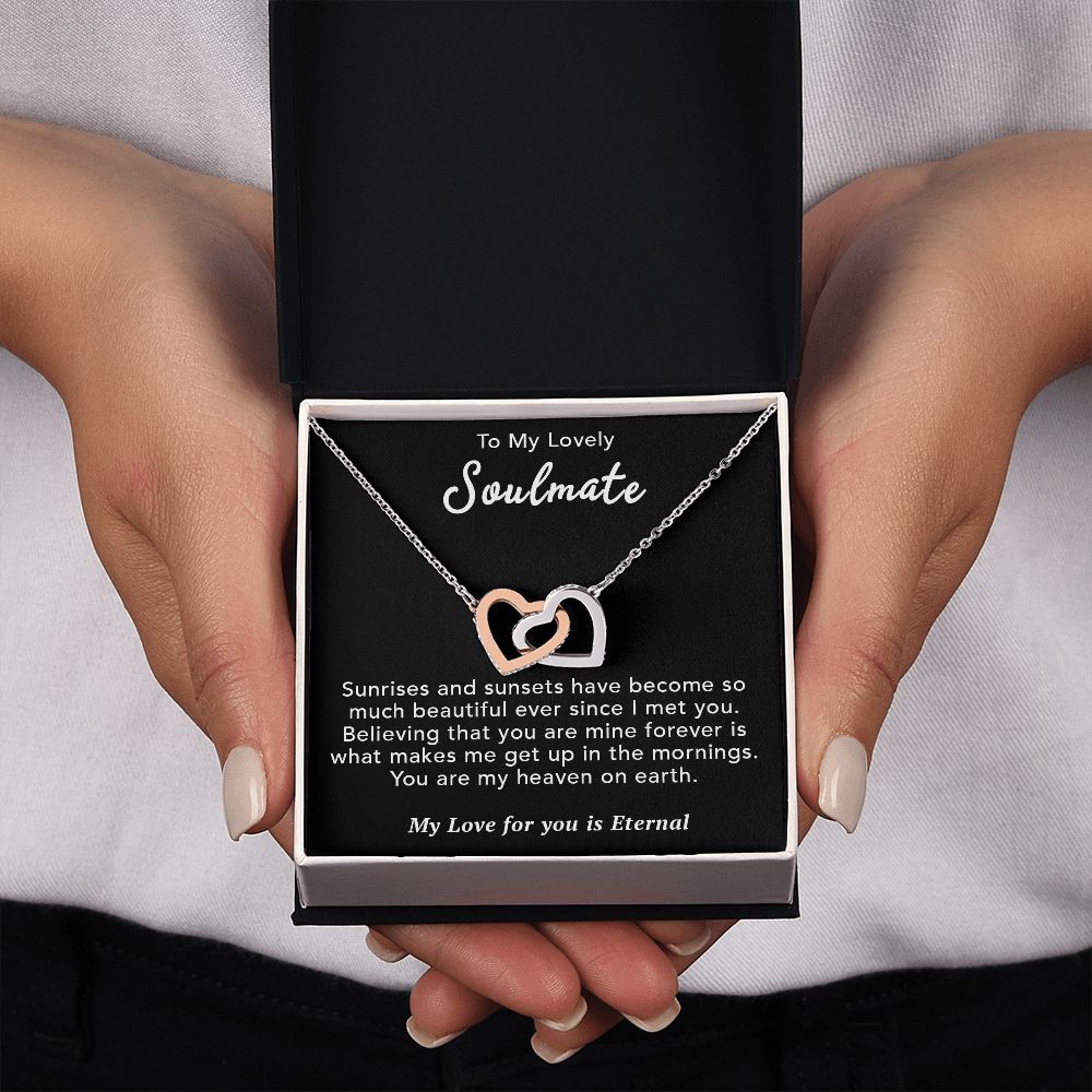 To My Lovely Wife Necklace Gift From Husband To My Badass Wife Pendant Valentine Jewelry with Message Card and Gift Box. Gift for Wife. Necklace Gift Set for Wife Necklace Gifts Box Gift Box Styles Interlocking Heart
