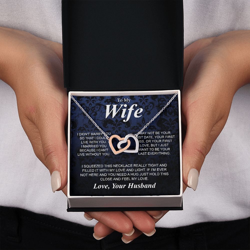 To My Soulmate Necklace Gifts for Wife from Husband, Soulmate Valentine Gifts, Gift for Soulmate Necklace Message Card and Necklace Gift Box Gift Box Styles on Birthday, Wedding, Anniversary, Valentine Interlocking Heart