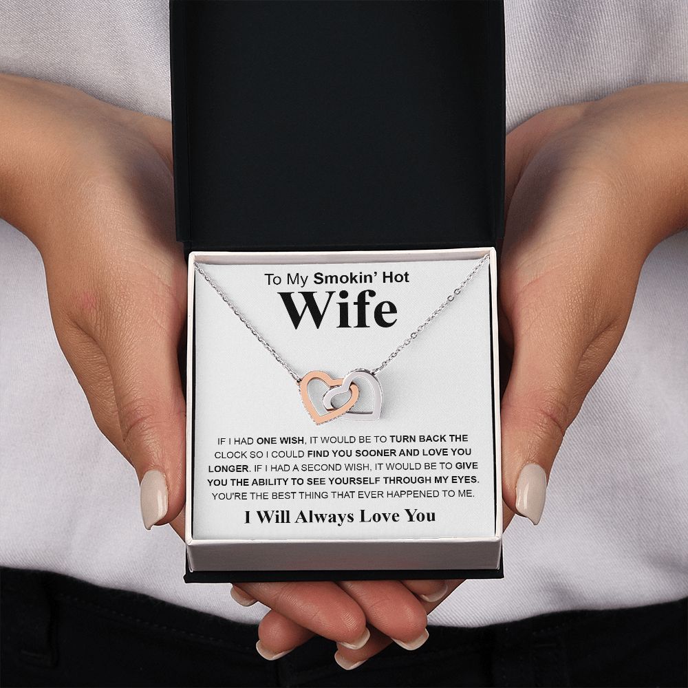 Gifts For Wife Birthday Gifts From Husband Necklace Valentines Day, Necklace for Future Soulmate, Wedding Anniversary Jewelry for Wife Necklace Gifts from Husband - Soulmate Gift Necklace with Message Card and Gift Box Interlocking Heart