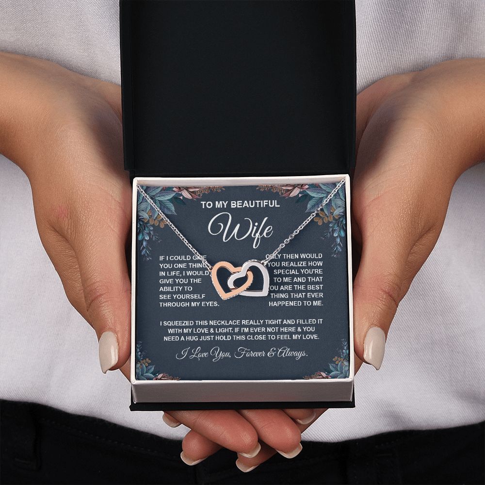 Wife Necklace Gift From Husband, For Soulmate From Husband, Wife Gifts From Husband, Necklaces For Wife From Husband To My Soulmate Necklace Message Card and Necklace Gift Box Gift Box Styles on Birthday, Wedding, Anniversary, Valentine Interlocking Heart