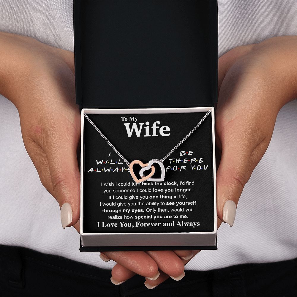 To My Wife Necklace To My Future Wife Necklace Gifts, Promise Necklace For Her, Fiance Gifts For Her, Valentine Gifts For Soulmate From Husband With Message Card Box LED, Soulmate Necklace For Women, To My Wife Necklace Interlocking Heart