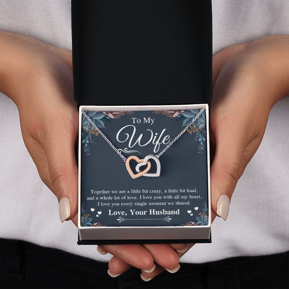 Valentine Gifts To My Soulmate Necklace Gift for Wife from Husband, Soulmate Anniversary Gifts, Gift for Soulmate Necklace Message Card and Necklace Gift Box Gift Box Styles on Birthday, Wedding, Anniversary, Valentine Interlocking Heart