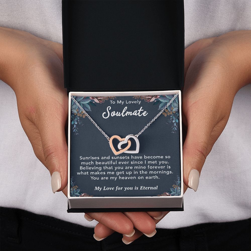 To My Lovely Wife Necklace Gift From Husband To My Badass Wife Pendant Birthday Jewelry with Message Card and Gift Box. Gift for Wife. Necklace Gift Set for Wife Necklace Gifts Box Gift Box Styles Interlocking Heart