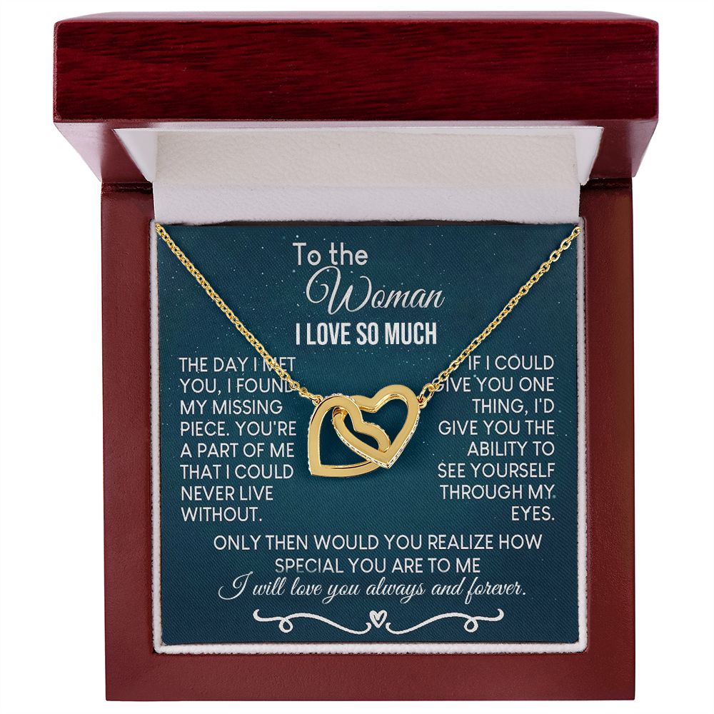 To The Woman Necklace Future Wife Gifts, Promise Necklace For Her, Fiance Gifts For Her, Valentine Birthday Gifts For Future Wife With Message Card Box LED, Soulmate Necklace For Women, To My Wife Necklace Interlocking Heart
