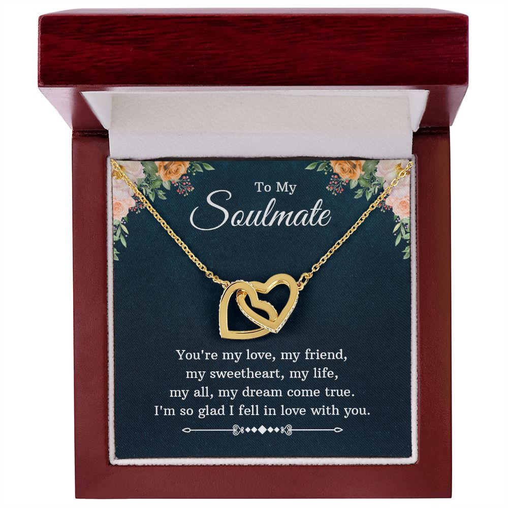 To My Beautiful Soulmate Necklace for her Jewelry For Her Couples Gifts Necklaces For Soul Mate Christmas Jewelry Romantic, Love Knot Meaningful Necklace Message Card and Gift Box Styles on Birthday, Christmas, Anniversary  Interlocking Heart