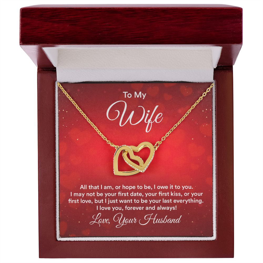 Couples Gifts,My Wife Necklace Gifts From Husband, Wedding Anniversary Jewelry For Wife From Husband, Wife Birthday From Husband, To My Soulmate Message Card and Gift Box styles On Birthday, Christmas, Anniversary  Interlocking Heart