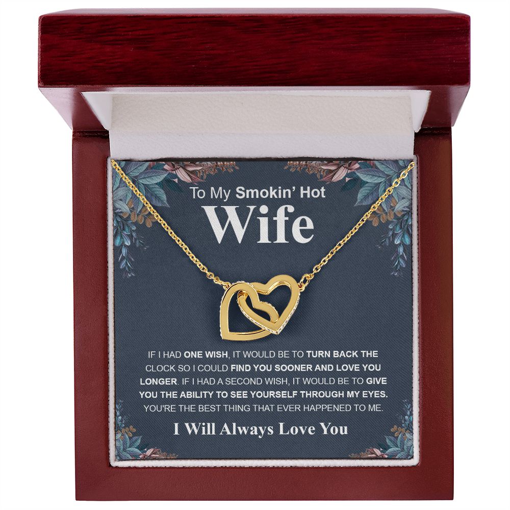 Gifts For Wife Birthday Gifts From Husband Necklace Valentines Day, Necklace for Future Soulmate, Wedding Birthday Jewelry for Wife Necklace Gifts from Husband - Soulmate Gift Necklace with Message Card and Gift Box Interlocking Heart