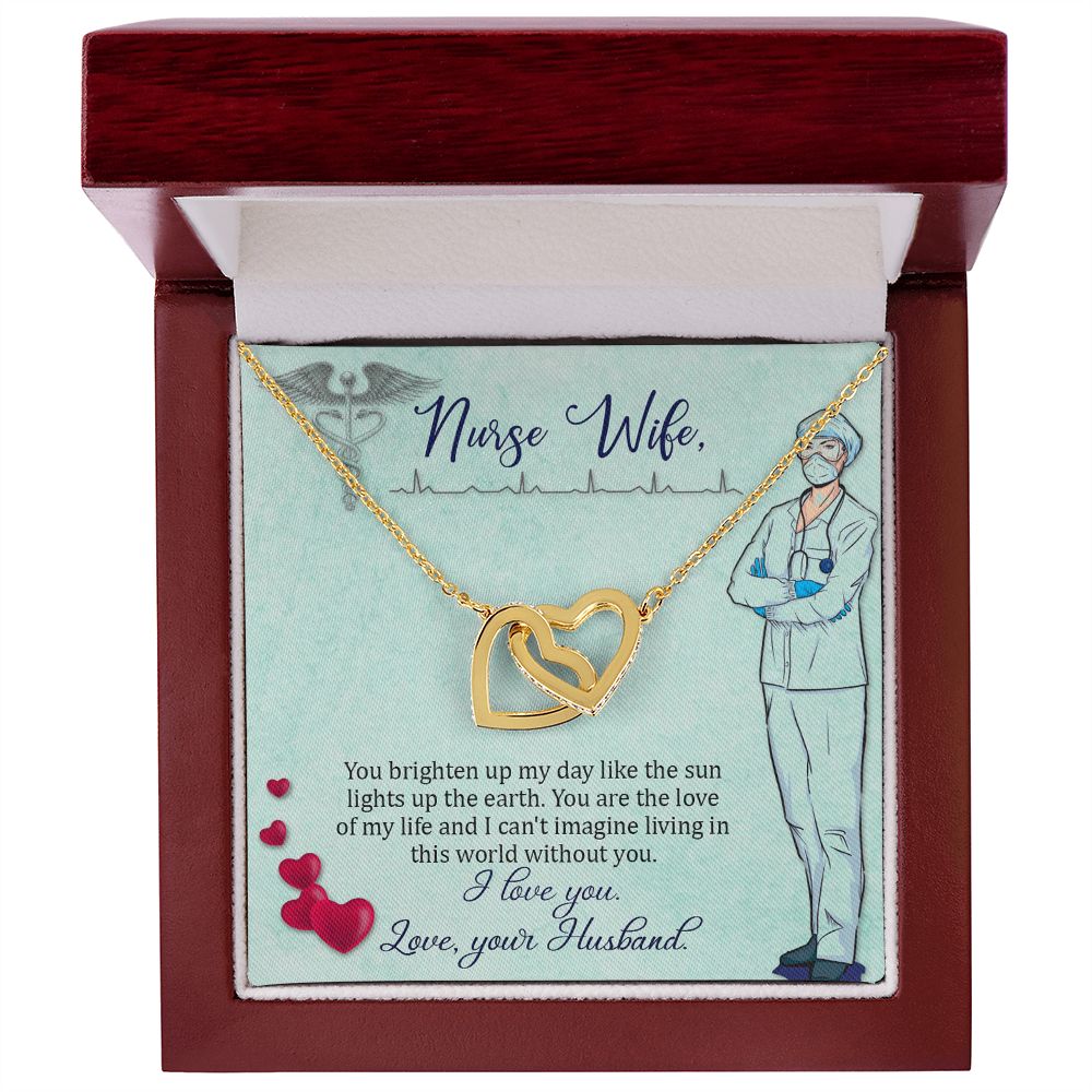 Couples Gifts, Nusre Wife Necklace Gifts From Husband, Wedding Anniversary Jewelry For Wife From Husband, Wife Birthday From Husband, To My Wife Message Card and Gift Box styles On Birthday, Christmas, Anniversary  Interlocking Heart