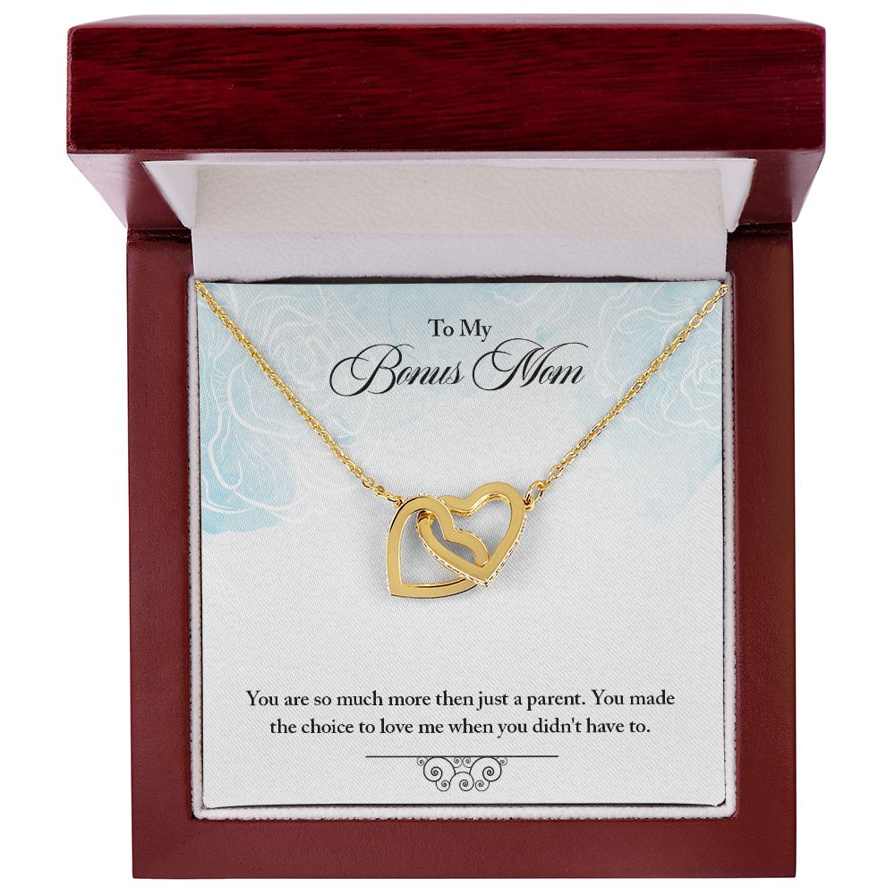 My Bonus Mom Necklace, Dear Mom, Mother's Day Necklace, Gift for Mom from Daughter, Son, Amazing Mom, Perfect Mother Mother's Day Gift, Love Knot Necklace Message Card and Gift Box Styles on Birthday, Christmas, Anniversary  Interlocking Heart