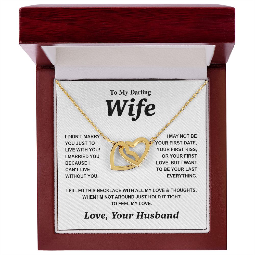 Valentine Gifts for Wife Necklace from Husband- Gifts for Wife from Husband, Birthday Gifts for Her Gifts Soulmate Message Card and Necklace Gift Box Gift Box Styles on Birthday, Wedding, Anniversary, Valentine Interlocking Heart