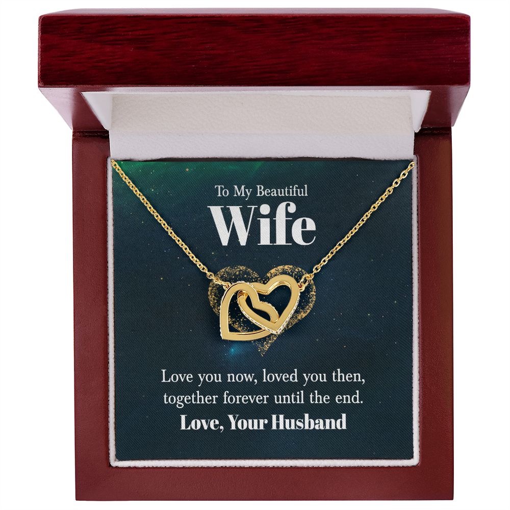 Wife Necklace Gifts From Husband, Wedding Anniversary For Wife From Husband, Wife Birthday From Husband, Necklaces For Wife From Husband, Love Knot Meaningful Necklace Message Card and Gift Box Styles on Birthday, Christmas, Anniversary  Interlocking Hear