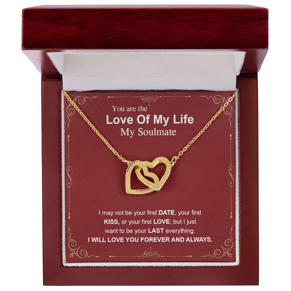 To My Soulmate Necklace, Necklaces For Wife from Husband, Soulmate Necklace to My Future Wife, Necklace For Soulmate with Message Card and Necklace Gift Box Gift Box Styles on Birthday, Christmas, Wedding, Anniversary Interlocking Heart