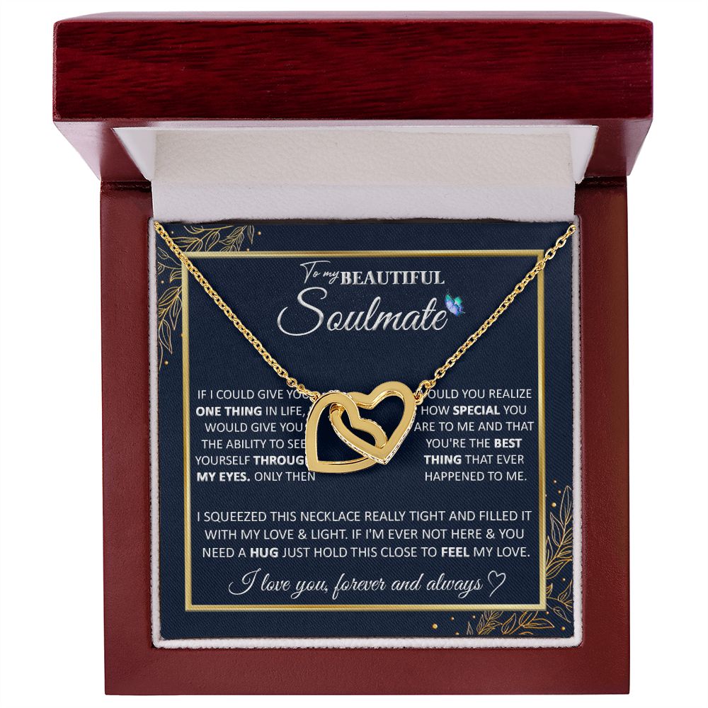 Couples Gifts, To My Dear Wife Necklace Gifts From Husband, Wedding For Wife From Husband, Wife Birthday From Husband, To My Beautiful Wife, Necklace Custom Name Message Card and Gift Box Styles on Birthday, Christmas, Wedding, Anniversary Interlocking He
