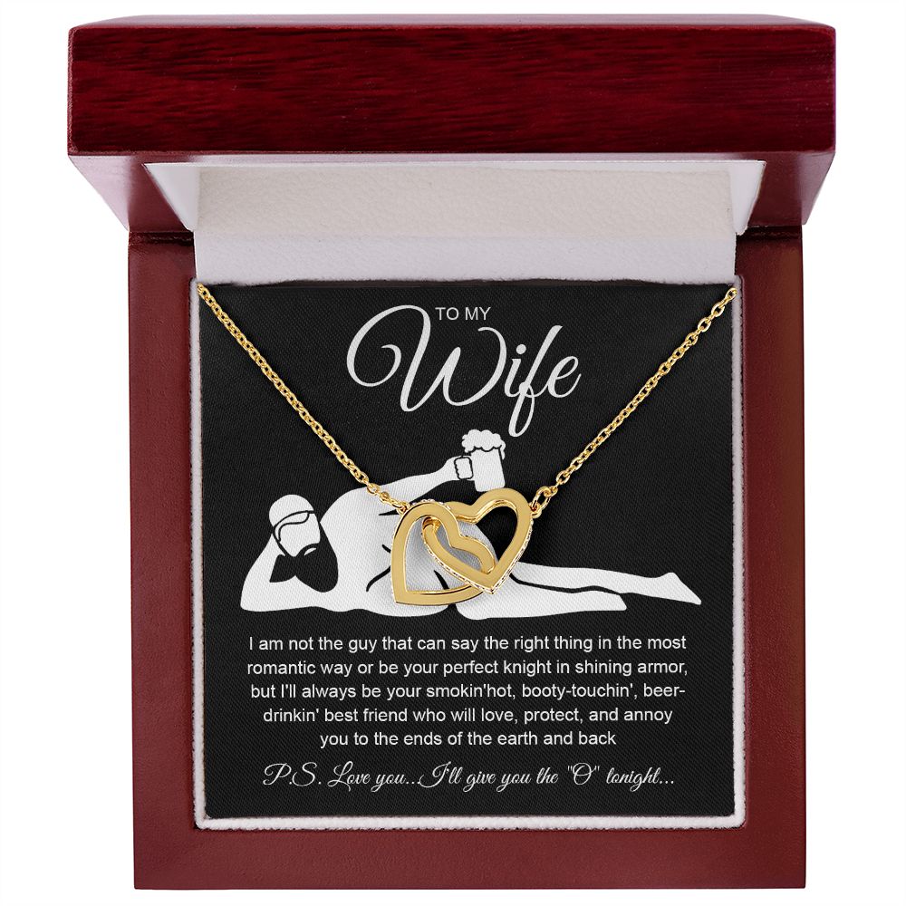 To My Wife Necklace For Women, Funny Gifts For Girlfriend,Valentine Christmas Presents For Girlfriend, Best Birthday Meaningful Gift Ideas For Wife, Women Romantic Jewelry For Her Anniversary Message Card and Gift Box Styles Interlocking Heart