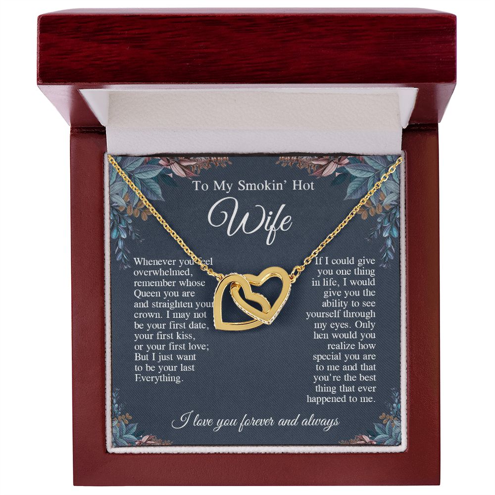 To My Beautiful Soulmate Necklace, Valentine Anniversary Jewelry Gifts for Women, Anniversary Gifts For Wife From Husband To My Wife Necklace Message Card and Necklace Gift Box Gift Box Styles on Birthday, Wedding, Anniversary, Valentine Interlocking Hear