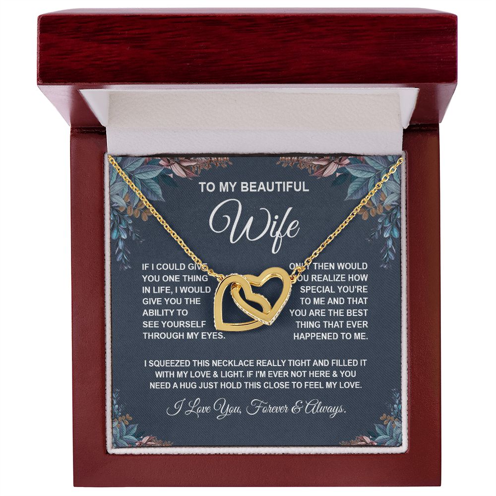 Wife Necklace Gift From Husband, For Soulmate From Husband, Wife Gifts From Husband, Necklaces For Wife From Husband To My Soulmate Necklace Message Card and Necklace Gift Box Gift Box Styles on Birthday, Wedding, Anniversary, Valentine Interlocking Heart