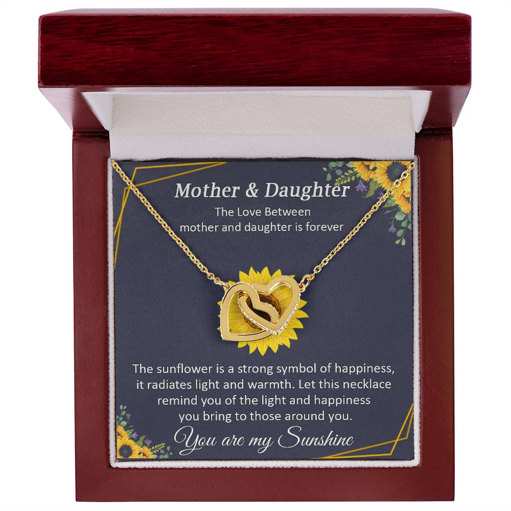 Mother Daughter Necklace Matching Sunflower Necklace Gift for Mom Daughter Necklace, Daughter and Mother Necklace, Necklace For Daughter Necklaces for Mom, Mom Daughter Gifts Interlocking Templace