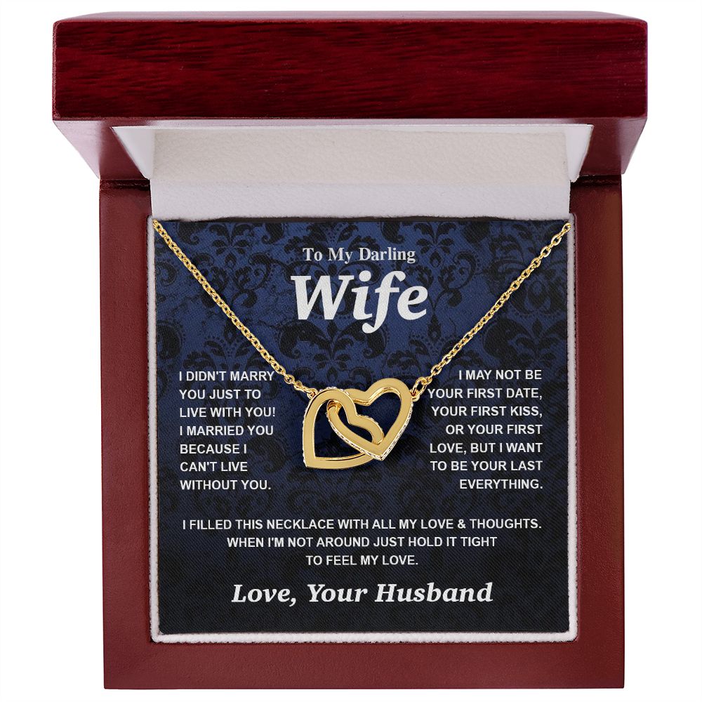 Valentine Gifts for Wife Necklace from Husband- Gifts for Wife from Husband, Wedding Gifts for Her Gifts Soulmate Message Card and Necklace Gift Box Gift Box Styles on Birthday, Wedding, Anniversary, Valentine Interlocking Heart