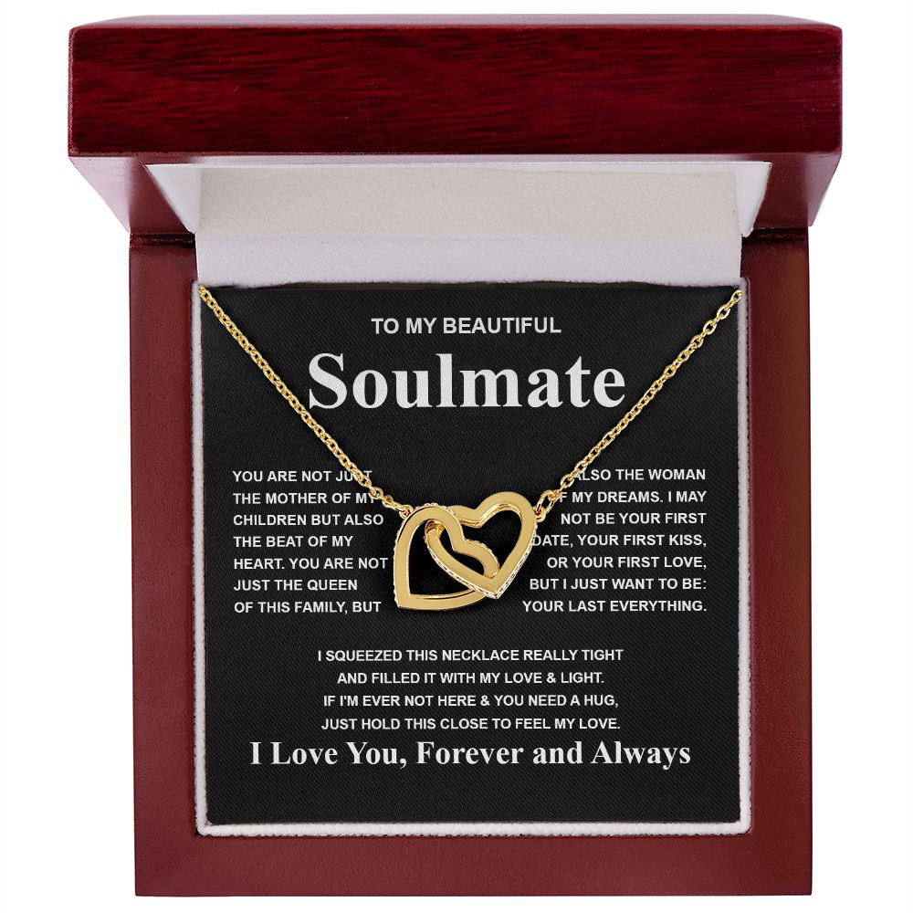 Gifts For Soulmate Birthday Gifts From Husband Necklace Valentines Days, Necklace for Future Soulmate, Anniversary Necklace Jewelry for Wife Necklace Gifts from Husband - Soulmate Gift Necklace with Message Card and Gift Box Interlocking Heart