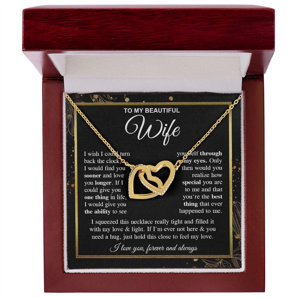 To My Soulmate Necklace Gift for Her, Wife Gifts From Husband, Anniversary Gifts For Wife From Husband To My Soulmate Necklace Message Card and Necklace Gift Box Gift Box Styles on Birthday, Wedding, Anniversary, Valentine Interlocking Heart