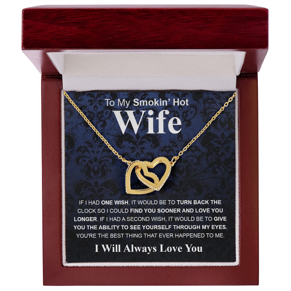 Gifts For Wife Birthday Gifts From Husband Necklace Valentines Day, Necklace for Future Soulmate, Wedding Valentine Jewelry for Wife Necklace Gifts from Husband - Soulmate Gift Necklace with Message Card and Gift Box Interlocking Heart