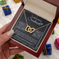 Couples Gifts To My Beautiful Soulmate Necklace From Husband, Wedding For Wife From Husband, Wife Wedding From Husband, To My Wife, Necklace Custom Name Message Card and Gift Box Styles on Birthday, Christmas, Wedding, Anniversary Interlocking Heart