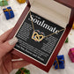 Couples Gifts Necklace To My Soulmate Necklace Birthday Christmas Jewelry Romantic Gifts For My Wife Pendant Jewelry with Message Card and Box Necklaces for Women Valentines Day Happy Anniversary Wedding Present Interlocking Heart