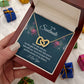 To My Soulmate Necklace for her Jewelry For Her Couples Gifts Necklaces For Soul Mate Christmas Jewelry, Dear Wife, Forever & Always, Love Knot Meaningful Necklace Message Card and Gift Box Styles on Birthday, Christmas, Anniversary Interlocking Heart