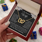 Wife Necklace Gift for Her, Soulmate Jewelry, Necklace for Future Wife, Wedding Valentine Jewelry for Wife Necklace Gifts from Husband - Soulmate Gift Necklace with Message Card and Gift Box Interlocking Heart