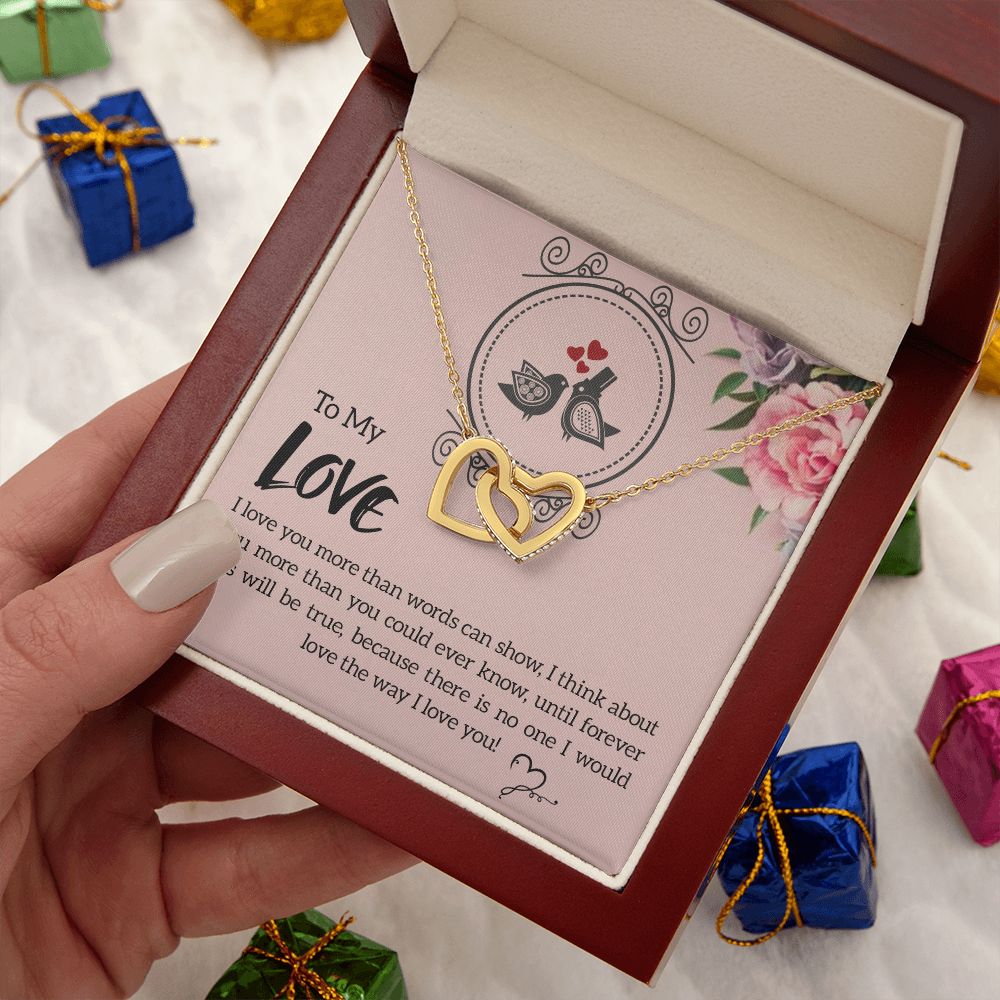 The Love Knot Necklace To My Love Knot Necklace, Happy First anniversary, Unique Gift from Husband, Best Jewelry for Wife, Dear Wife, Necklace Message Card and Gift Box Styles on Birthday, Christmas, Anniversary  Interlocking Heart