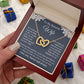 Wife Necklace Gift for Her, Soulmate Jewelry, Necklace for Future Wife, Wedding Anniversary Jewelry for Wife Necklace Gifts from Husband - Soulmate Gift Necklace with Message Card and Gift Box Interlocking Heart