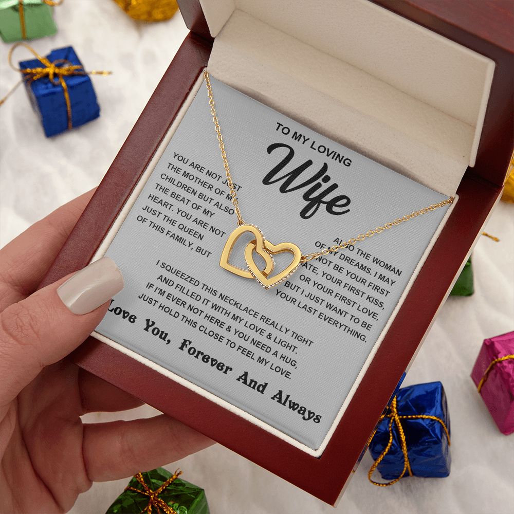 Soulmate Necklace For Women, To My Wife, Soulmate Gifts For Her, Future Wife Necklace, Necklaces For Girlfriend, To My Wife Necklace, Wife Necklace From Husband Necklace Message Card and Gift Box Styles on Birthday, Christmas, Valentine Interlocking Heart