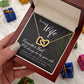 To My Wife Necklace Romantic Gifts For Her Unique Necklaces For Wife From Husband Cute Valentines Day Anniversary For Wife, Love Knot Meaningful Necklace Message Card and Gift Box Styles on Birthday, Christmas, Anniversary Interlocking Heart