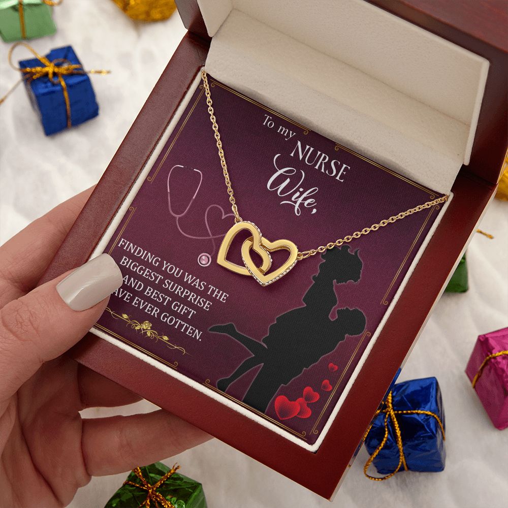Couples Gifts,To My Nurse Wife Girlfriend Necklace Gifts From Husband, Wedding Anniversary Jewelry For Wife From Husband, Wife Birthday From Husband, To My Beautiful Wife Girlfriend Message Card and Gift Box styles On Birthday, Christmas, Anniversary  Int