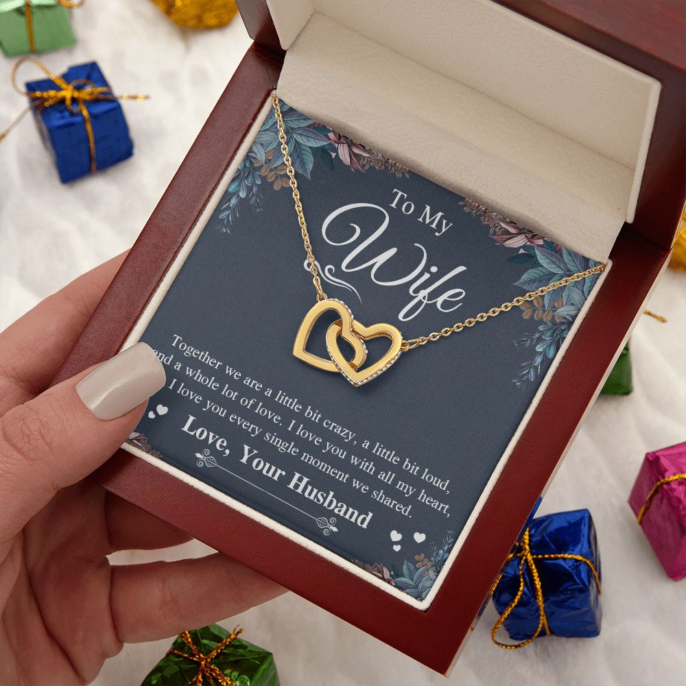 Valentine Gifts To My Soulmate Necklace Gift for Wife from Husband, Soulmate Anniversary Gifts, Gift for Soulmate Necklace Message Card and Necklace Gift Box Gift Box Styles on Birthday, Wedding, Anniversary, Valentine Interlocking Heart