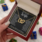 To My Beautiful Wife Necklace Gift for Her, Soulmate for Wife Valentine Gifts from Husband, Wedding for Women, Soulmate Gifts, Message Card and Necklace Gifts Box Gift Box Styles on Birthday, Wedding, Anniversary, Valentine Interlocking Heart