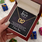 Couples Gifts, To the Love of My Life Necklace Love Knot Special Gift, Wedding Anniversary Jewelry For Wife From Husband, Wife Birthday From Husband, To My Soulmate Message Card and Gift Box styles On Birthday, Christmas, Anniversary  Interlocking Heart