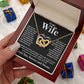 Couples Gifts Necklace To My Wife Necklace Birthday Christmas Jewelry Romantic Gifts For My Wife Pendant Jewelry with Message Card and Box Necklaces for Women Valentines Day Happy Anniversary Wedding Present Interlocking Heart