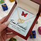 To My True Girlfriend Necklace, Brother to Sister, Birthday For Sister from Brother, Love Knot Meaningful Necklace Message Card and Gift Box Styles on Birthday, Christmas, Anniversary Interlocking Heart