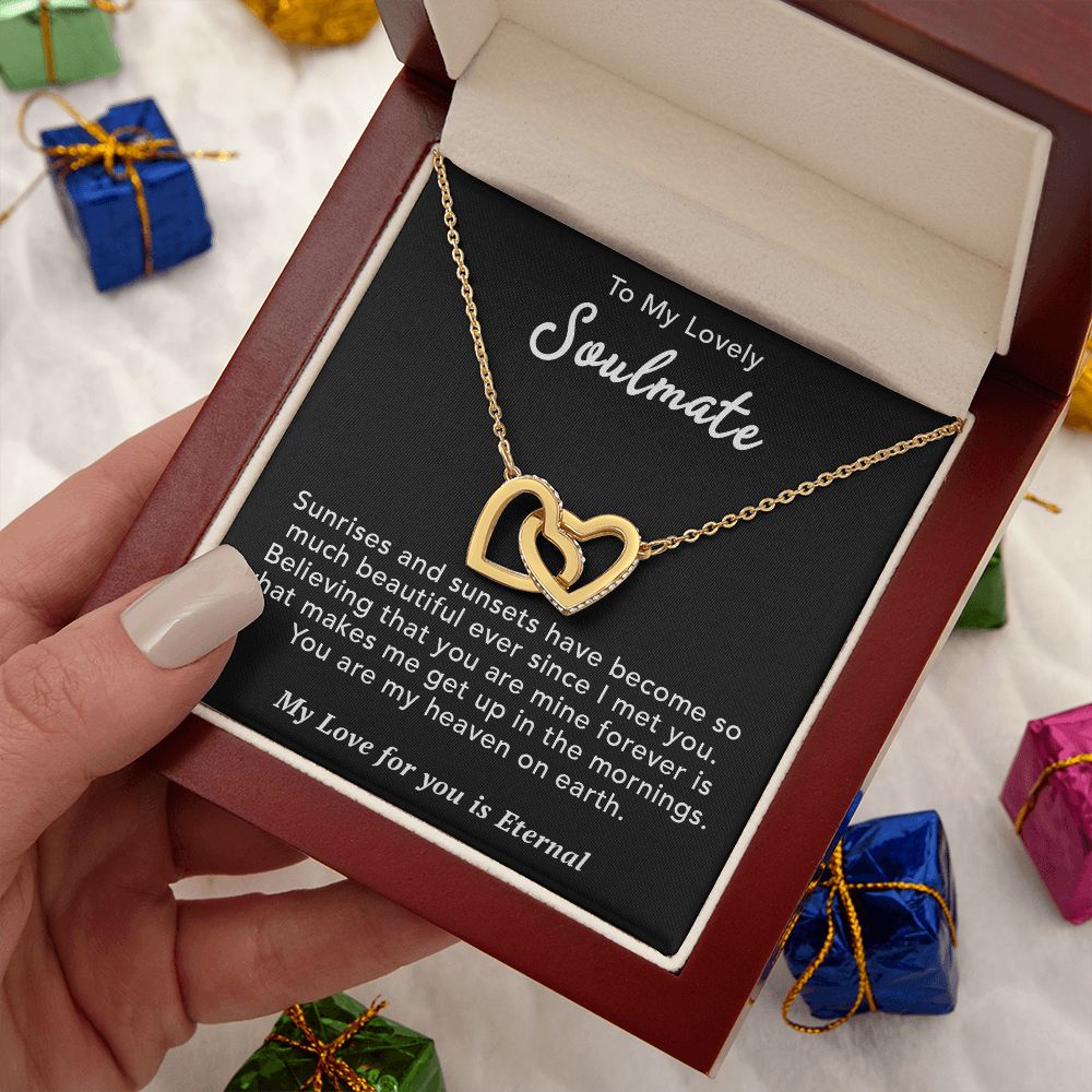 To My Lovely Wife Necklace Gift From Husband To My Badass Wife Pendant Valentine Jewelry with Message Card and Gift Box. Gift for Wife. Necklace Gift Set for Wife Necklace Gifts Box Gift Box Styles Interlocking Heart