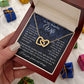 Wife Necklace Gift for Her, Soulmate Jewelry, Necklace for Future Soulmate, Valentine Anniversary Jewelry for Wife Necklace Gift from Husband - Soulmate Gift Necklace with Message Card and Gift Box Interlocking Heart