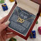 To My Beautiful Wife Necklace Gift for Her, Soulmate for Wife Valentine Gifts from Husband, Birthday Jewelry for Women, Soulmate Gifts, Message Card and Necklace Gifts Box Gift Box Styles on Birthday, Wedding, Anniversary, Valentine Interlocking Heart