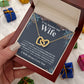 Gifts For Wife Birthday Gifts From Husband Necklace Valentines Day, Necklace for Future Soulmate, Wedding Birthday Jewelry for Wife Necklace Gifts from Husband - Soulmate Gift Necklace with Message Card and Gift Box Interlocking Heart