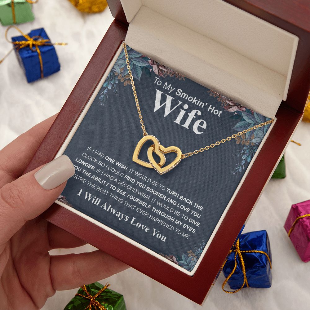 Gifts For Wife Birthday Gifts From Husband Necklace Valentines Day, Necklace for Future Soulmate, Wedding Birthday Jewelry for Wife Necklace Gifts from Husband - Soulmate Gift Necklace with Message Card and Gift Box Interlocking Heart