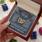 Valentine Gifts for Wife Necklace from Husband, Gifts for Wife from Husband, Birthday Gifts for Her Gifts Soulmate Message Card and Necklace Gift Box Gift Box Styles on Birthday, Wedding, Anniversary, Valentine Interlocking Heart
