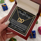 To My Beautiful Wife Necklace From Husband Pendant Jewelry with Message Card and Box Necklaces for Women Valentines Day Happy Anniversary Wedding Present for Birthday, Merry Christmas for Wife Interlocking Heart
