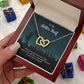 Couples Gifts Necklace To My Better Half Necklace Gifts For My Wife, I Love You, Happy Anniversary My Love, Love Knot Meaningful Necklace Message Card and Gift Box Styles on Birthday, Christmas, Anniversary Interlocking Heart