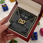Wife Necklace Gift From Husband, Anniversary Romantic Gifts for Wife from Husband, Wife Wedding Gifts Message Card and Necklace Gifts Box Gift Box Styles on Birthday, Wedding, Anniversary, Valentine Interlocking Heart