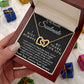 Couples Gifts, To My Beautiful Soulmate Necklace Gifts From Husband, Wedding Anniversary For Wife From Husband, To My Beautiful Wife, Necklace Custom Name Message Card and Gift Box Styles on Birthday, Christmas, Wedding, Anniversary Interlocking Heart